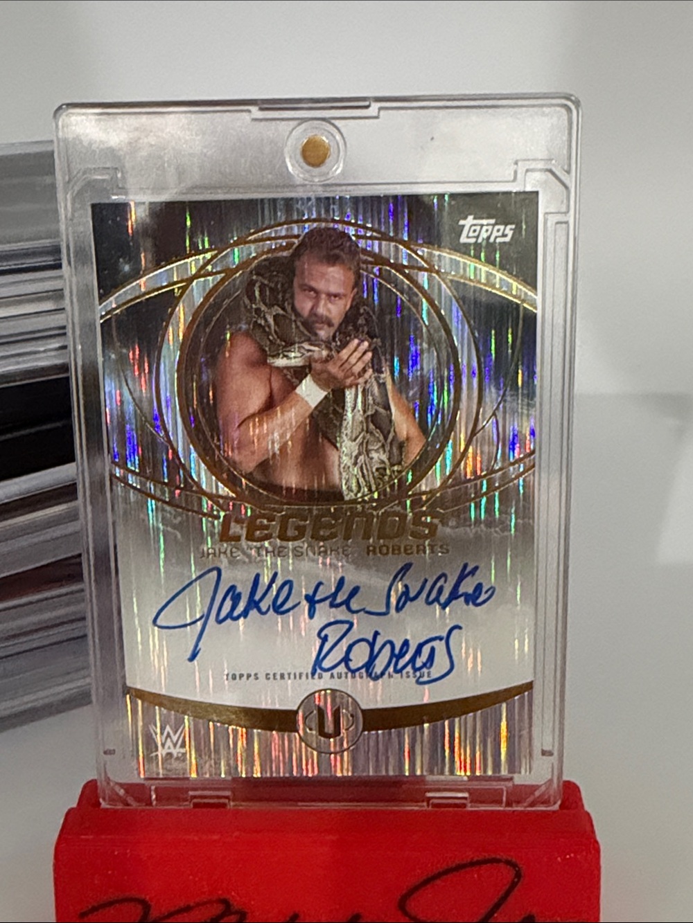 Topps Legends Holographic Autograph Card - JAKE THE SNAKE ROBERTS